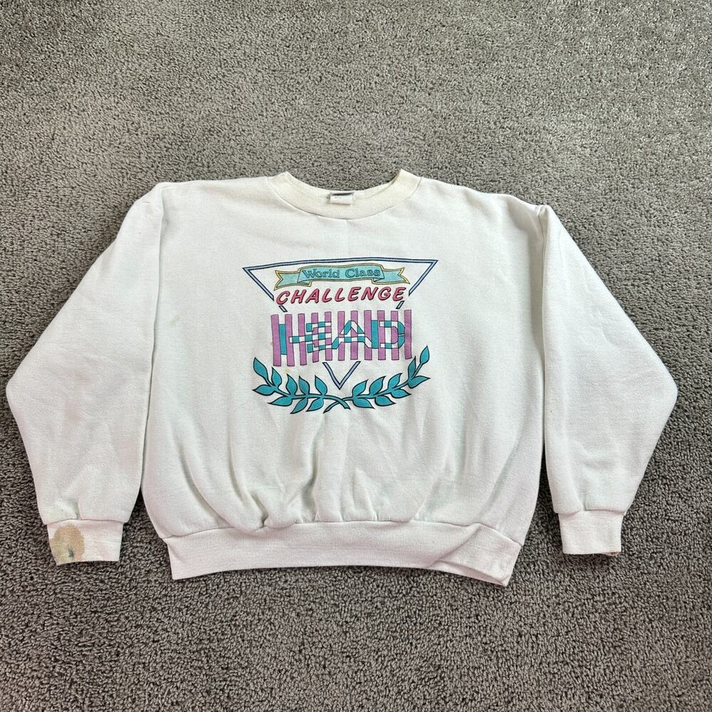 VINTAGE Head Sportswear Sweatshirt Women M Tennis World Class Challenge FLAW